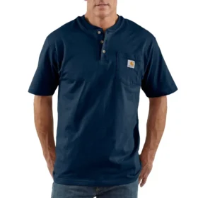 Dearborn Loose Fit Heavyweight Henley Pocket T-skjorte for menn