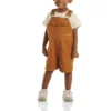 Jenters shortalls i kanvas med volanger foran (baby/småbarn)