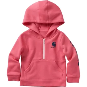 Langermet halvglidelås-genser for jenter (baby/småbarn)