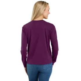 Tencel-skjorte med lomme, løse ermer og rund hals for kvinner
