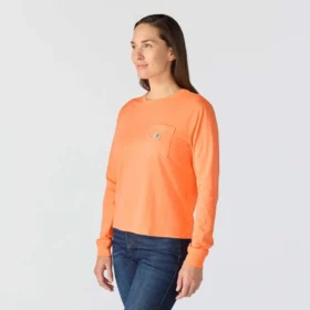 Tencel-skjorte med lomme, løse ermer og rund hals for kvinner