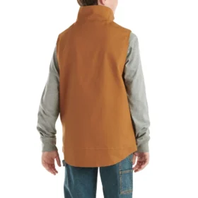 Vest for gutter i kanvas med glidelås foran og sherpa-fôr